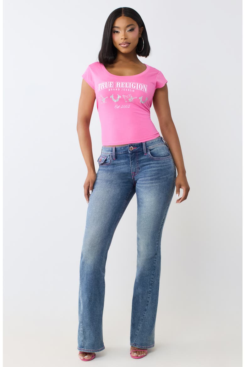 Joey Ladder Flap Flare Jeans, Alternate, color, MEDIUM BLUE QUARTZ WASH