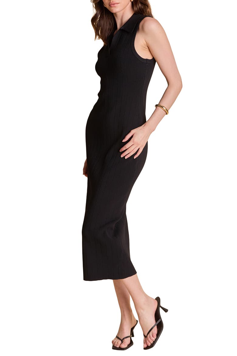 Collared Sleeveless Knit Dress, Alternate, color, BLACK