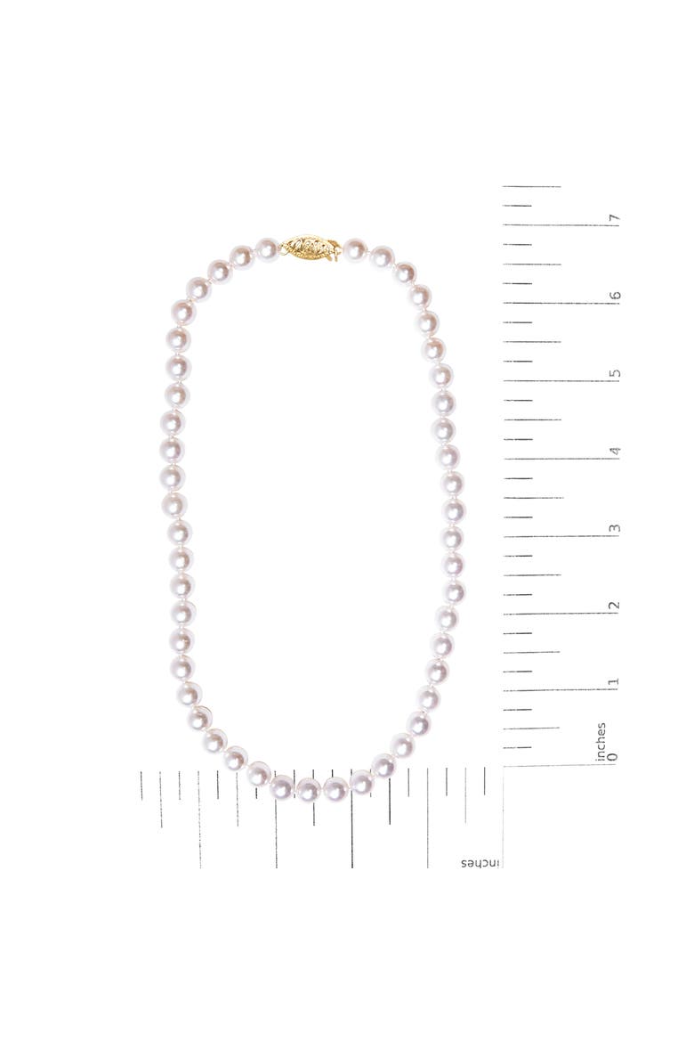 14K Gold 8.0x8.5mm Akoya Pearl Strand Necklace, Alternate, color, Yellow