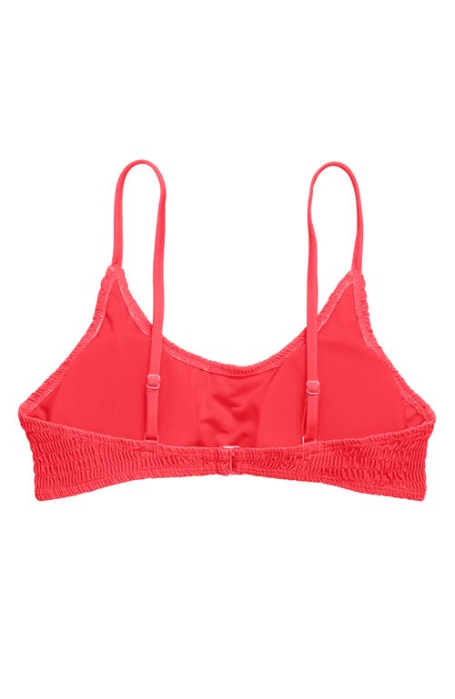 Snapper Rock Shirred Sustainable Bikini Top In Red