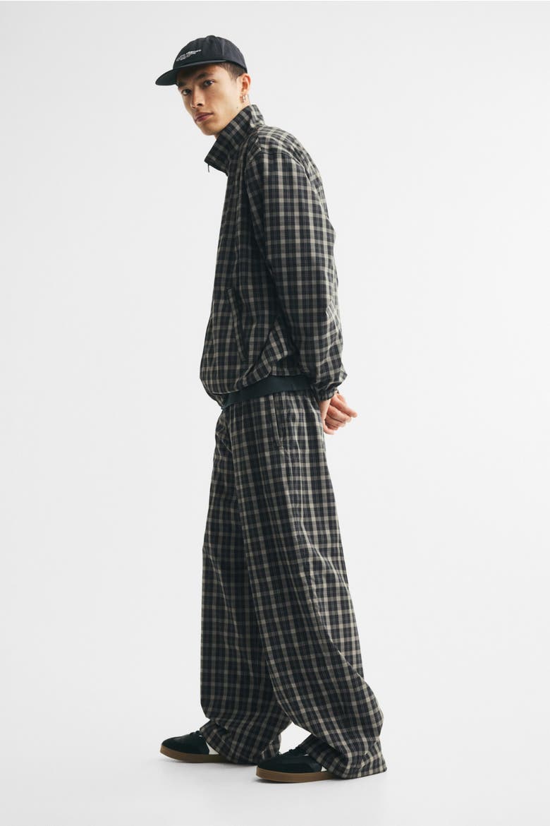 Loose-Fit Track Pants, Alternate, color, Light taupe/checked