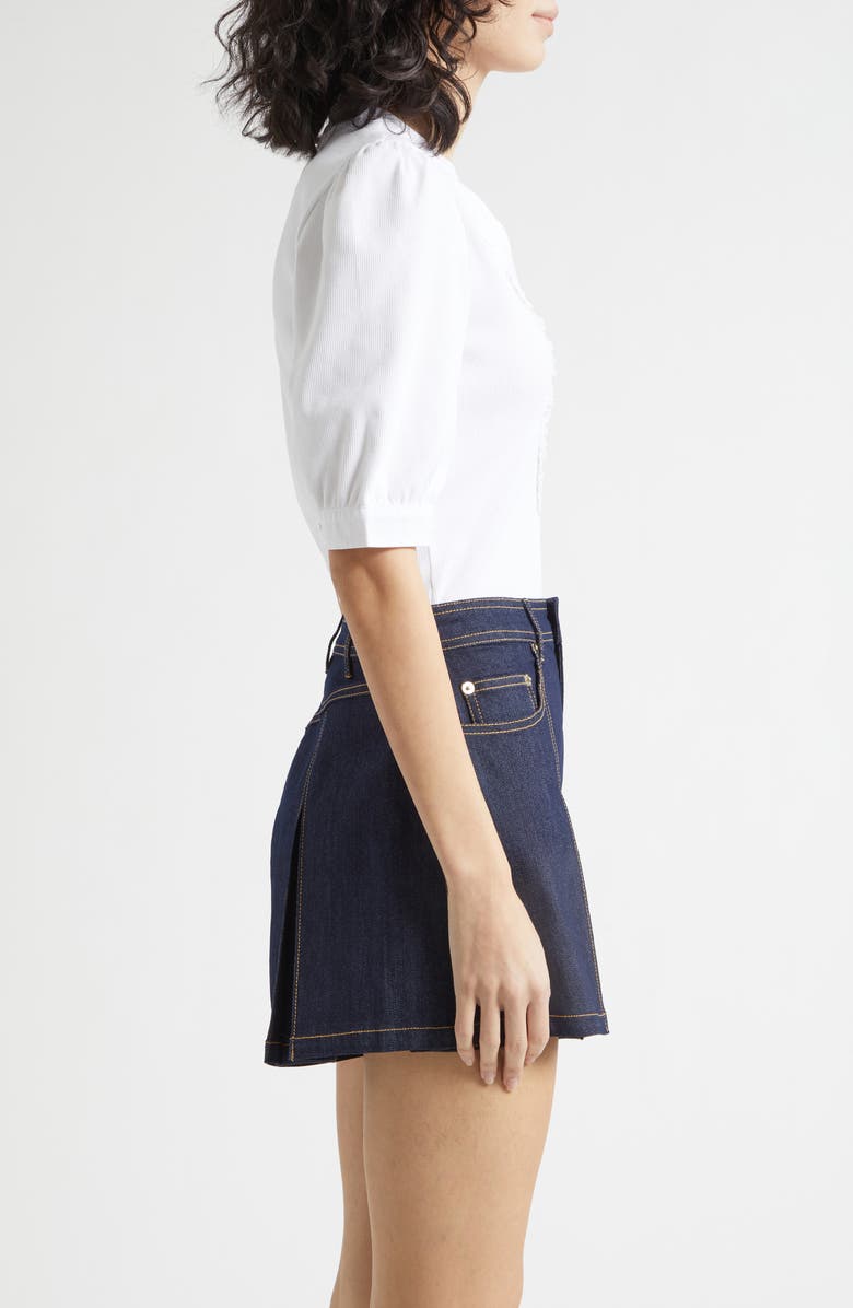 Cinq à Sept Junie Ruffle Rib Top, Alternate, color, White/ White