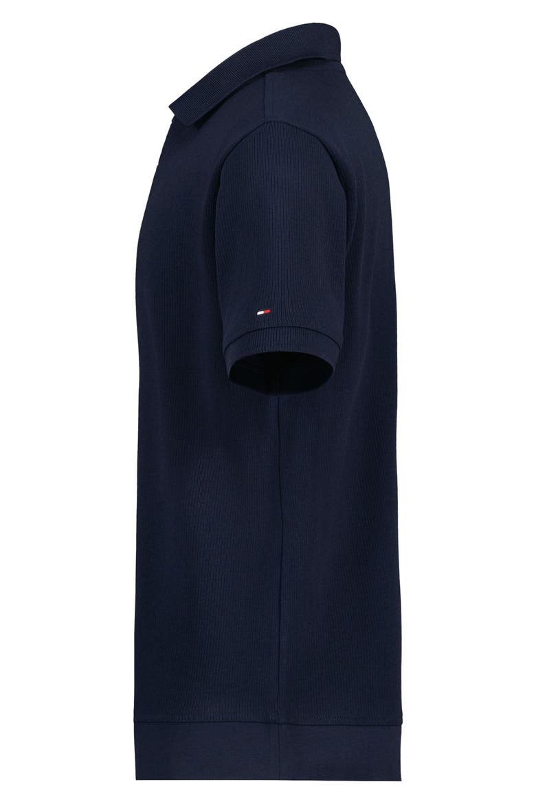Kids' Rib Knit Johnny Collar Polo, Alternate, color, NAVY BLAZER