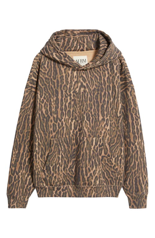 Afrm Blake Cotton Hoodie In Animal Print