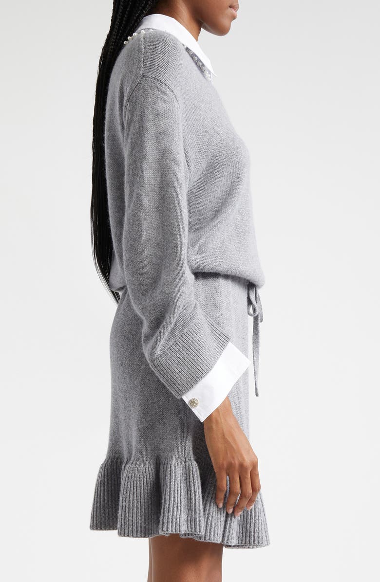 Cinq à Sept Kiana Rhinestone Accent Long Sleeve Sweater Shirtdress, Alternate, color, 