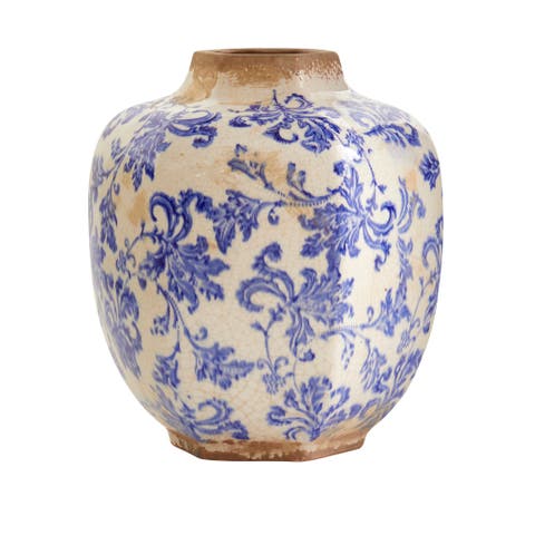 8.5-in Nautical Ceramic Decorative Vase