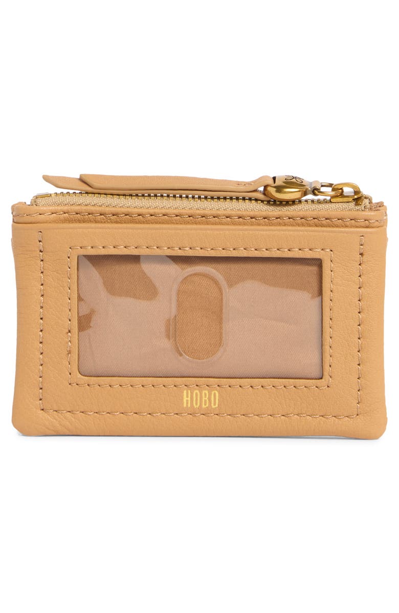 HOBO Lumen Leather Zip Card Case, Alternate, color, Sandstorm