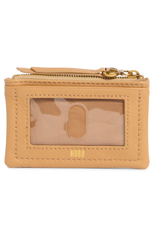 Hobo Lumen Leather Zip Card Case In Sand
