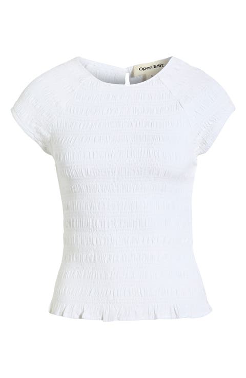 Cap Sleeve Smocked Top