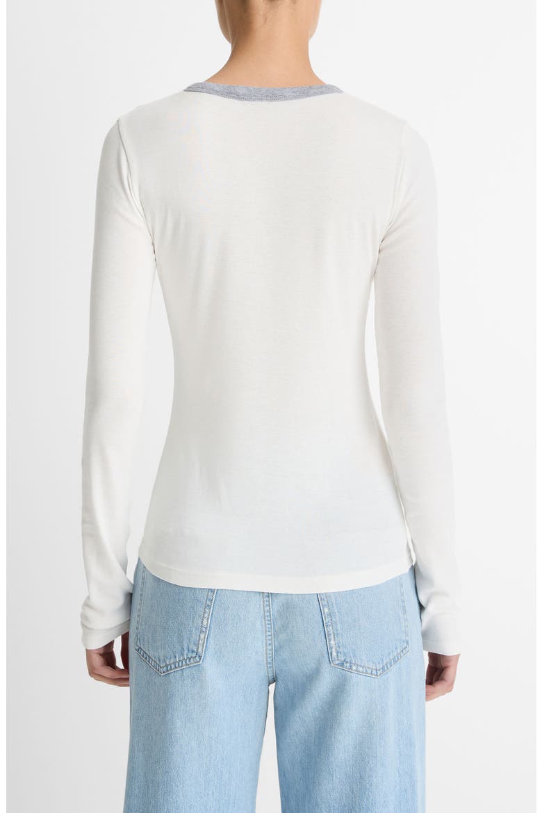 Heather Tipped Long Sleeve T-Shirt, Alternate, color, OFF WHITE COMBO
