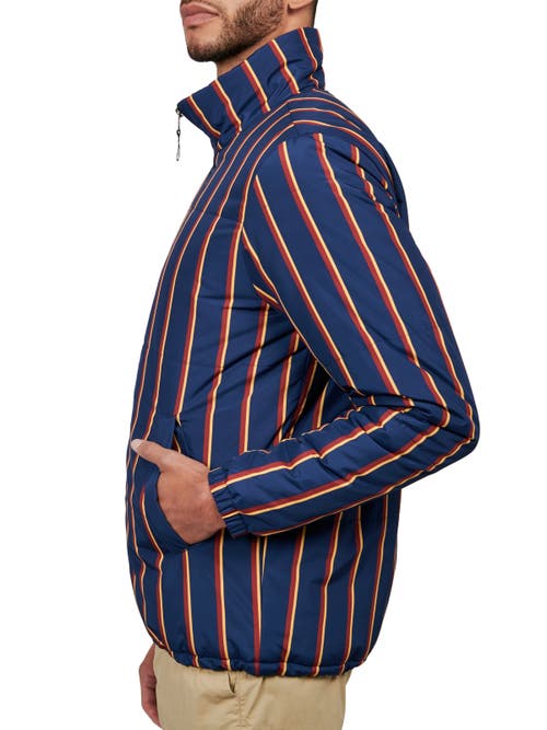 Construct Stripe Puffer Jacket In Multi