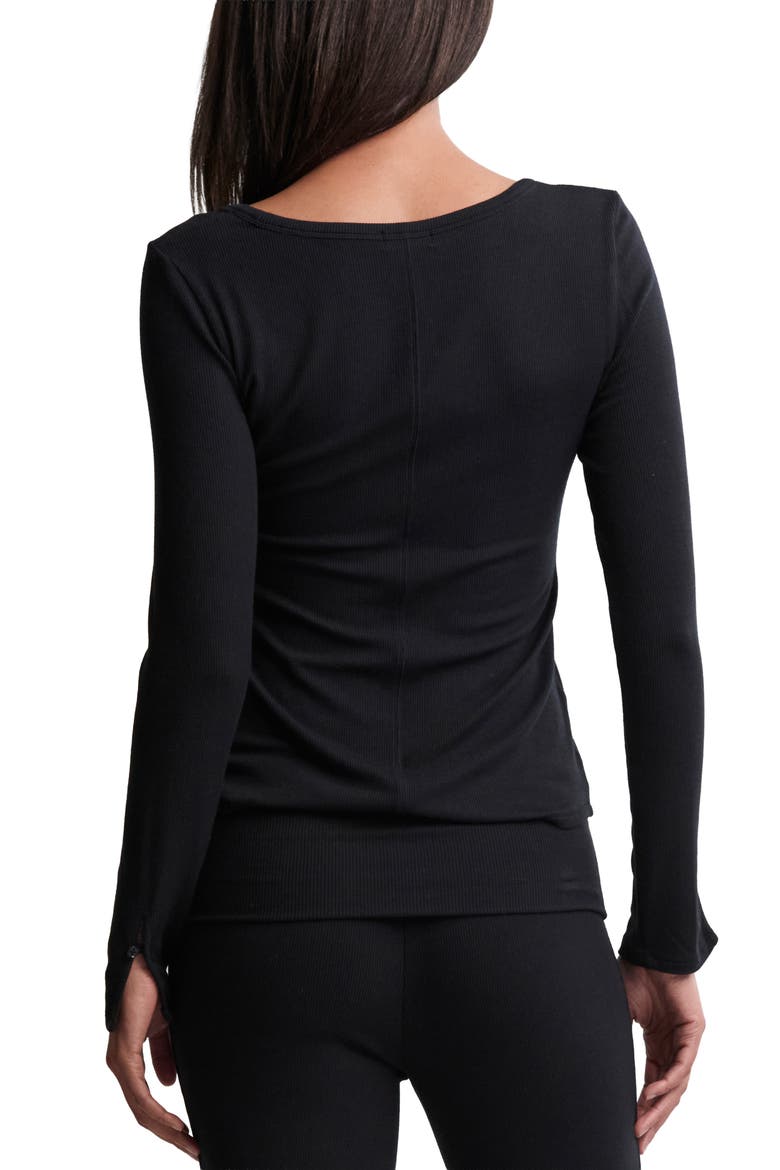 Ultra Lite® Rib Long Sleeve T-Shirt, Alternate, color, BLACK