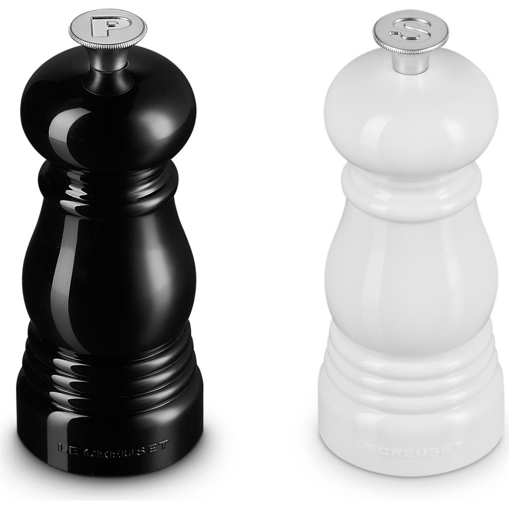 Le Creuset 2-piece Salt & Pepper Mill Set In Black And White