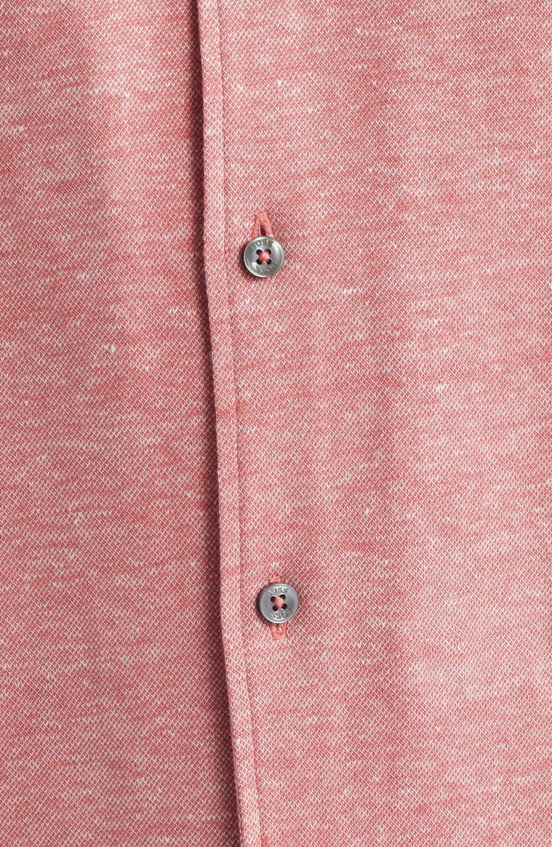 BOSS Powell Button Front Shirt, Alternate, color, Medium Red