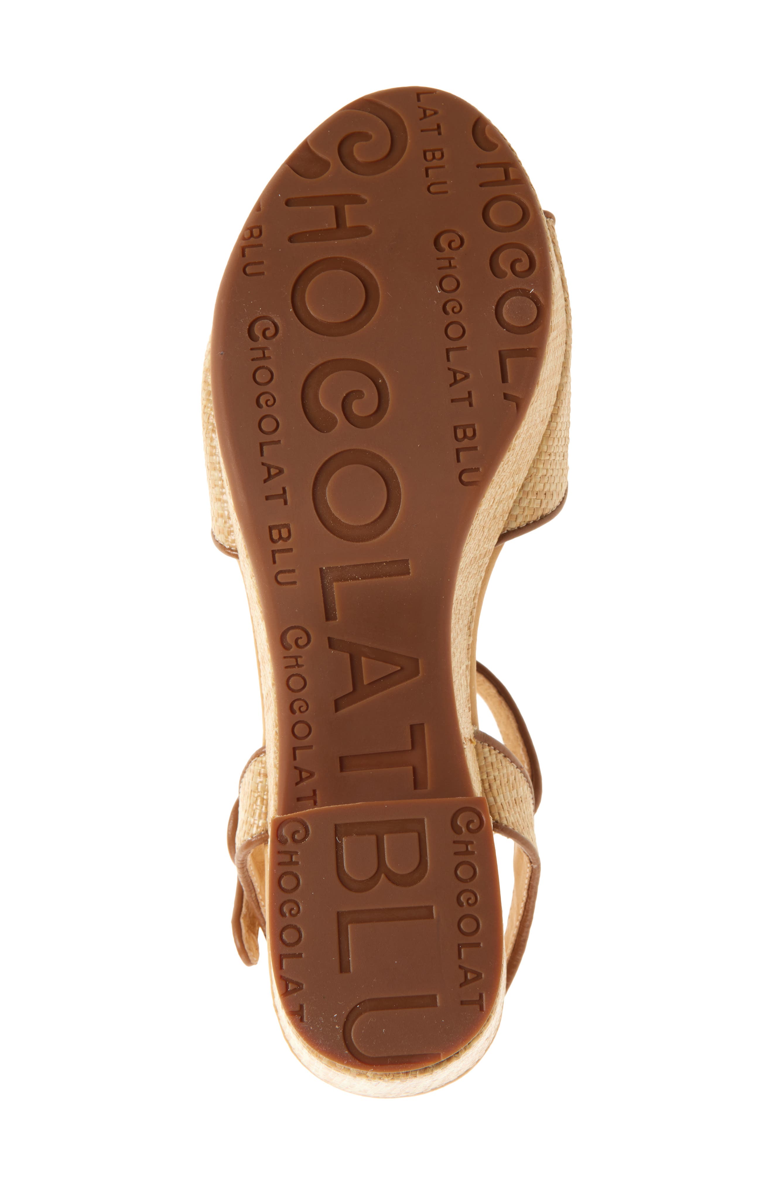 Chocolat Blu Gallo Ankle Strap Platform Sandal, Alternate, color, Natural Raffia