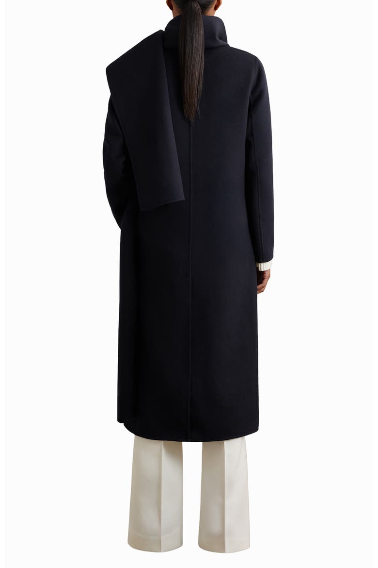 Indira Double Breasted Wool Blend Coat with Scarf, Alternate, color, NAVY