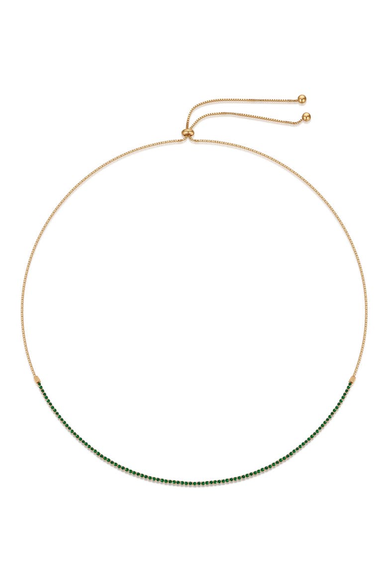 Crystal Tennis Necklace, Main, color, GREEN