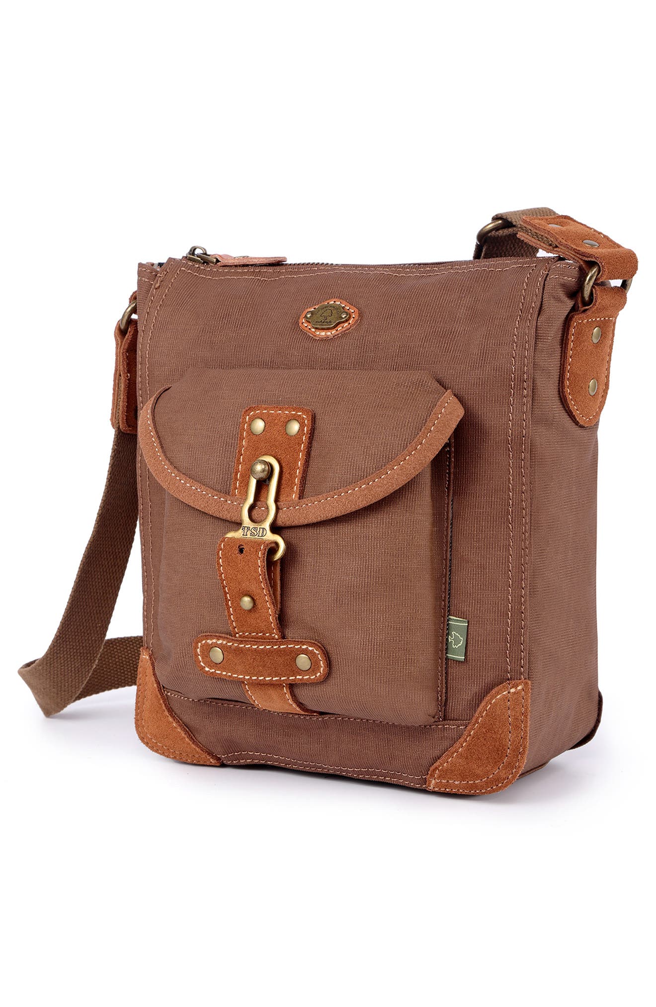 THE SAME DIRECTION Dolphin Studded Crossbody Bag, Alternate, color, Coffee