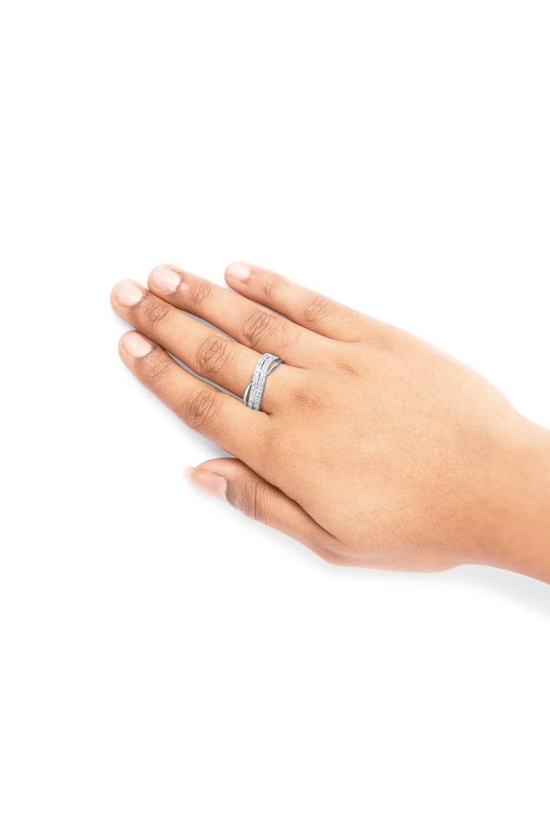 10K White Gold 1/2 Cttw Princess Diamond Split Shank Band Ring, Alternate, color, White Gold
