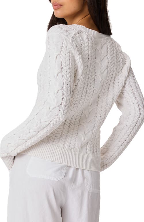Splendid Annabella Cable Crewneck Sweater In Neutral