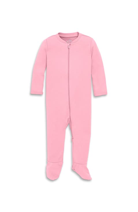 Baby Organic Zip Footie In Solid