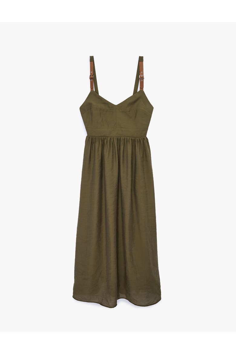 V-Neck Sleeveless Maxi Dress with Adjustable Straps, Alternate, color, KHAKI