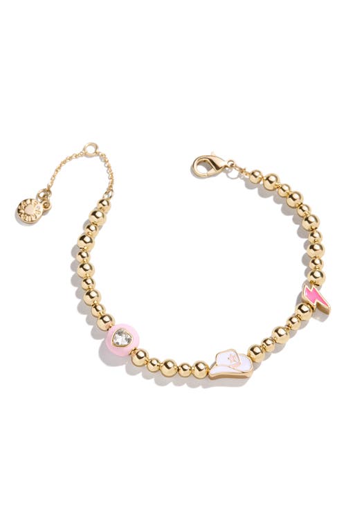 BaubleBar Peace/Protection Charm Beaded Bracelet in Pink Multi 