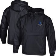 Champion Men's Champion Black Duke Blue Devils Packable Hooded Windbreaker Half-Zip Jacket