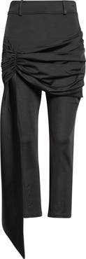 Rabanne High Waist Drape Front Stretch Capri Pants