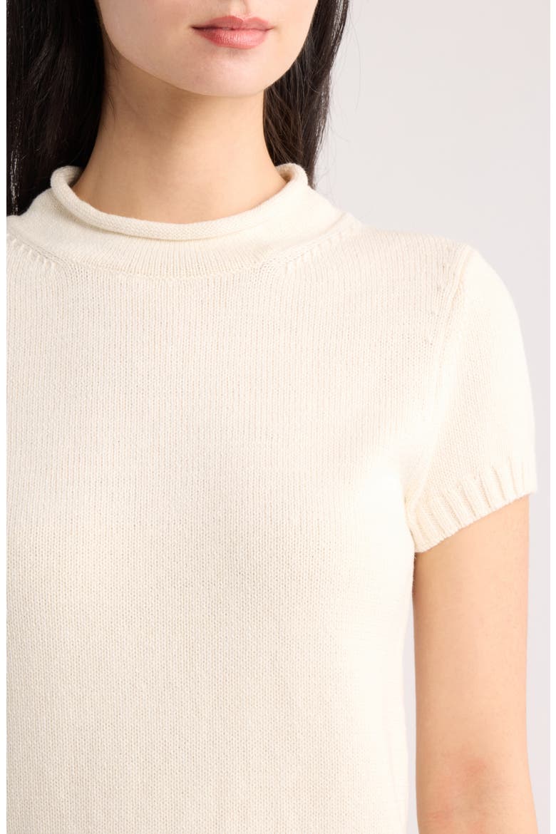 Solene Organic Cotton Short Sleeve Sweater, Alternate, color, FIOR DI LATTE