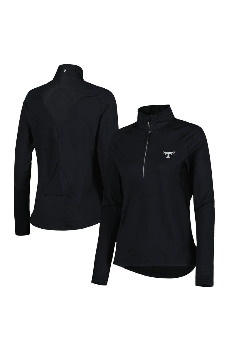 LEVELWEAR Women's Levelwear Black TOUR Championship Midlayer Raglan Half-Zip Top, Main, color, Black