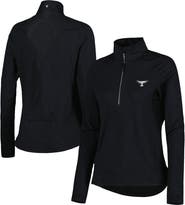 LEVELWEAR Women's Levelwear Black TOUR Championship Midlayer Raglan Half-Zip Top