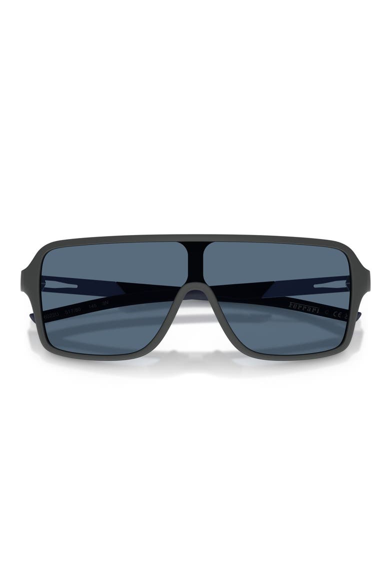 132mm Rectangular Sunglasses, Alternate, color, MATTE DARK GREY / DARK BLUE
