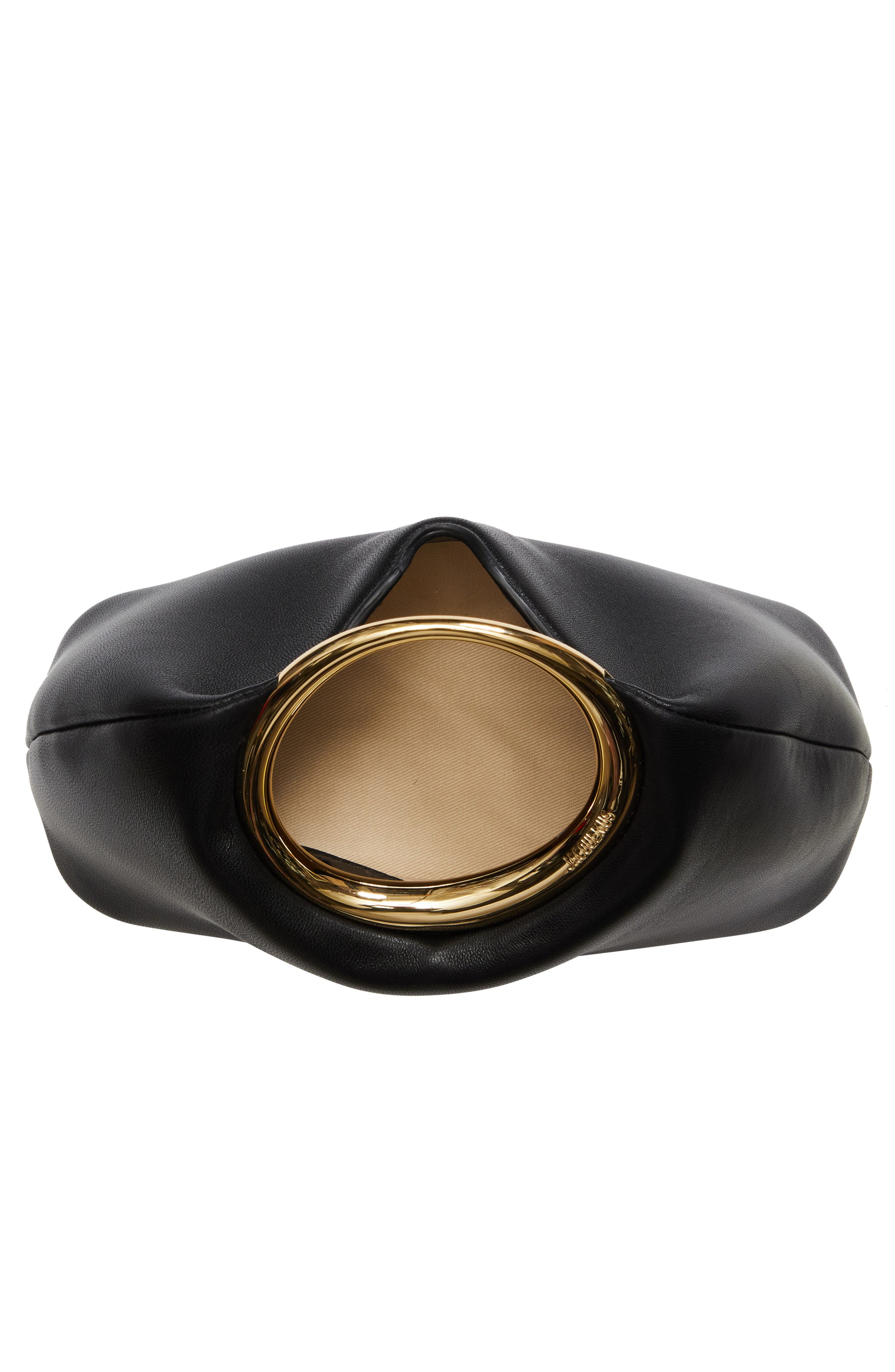 Jacquemus Le Petite Calino Leather Top Handle Bag, Alternate, color, Black 990