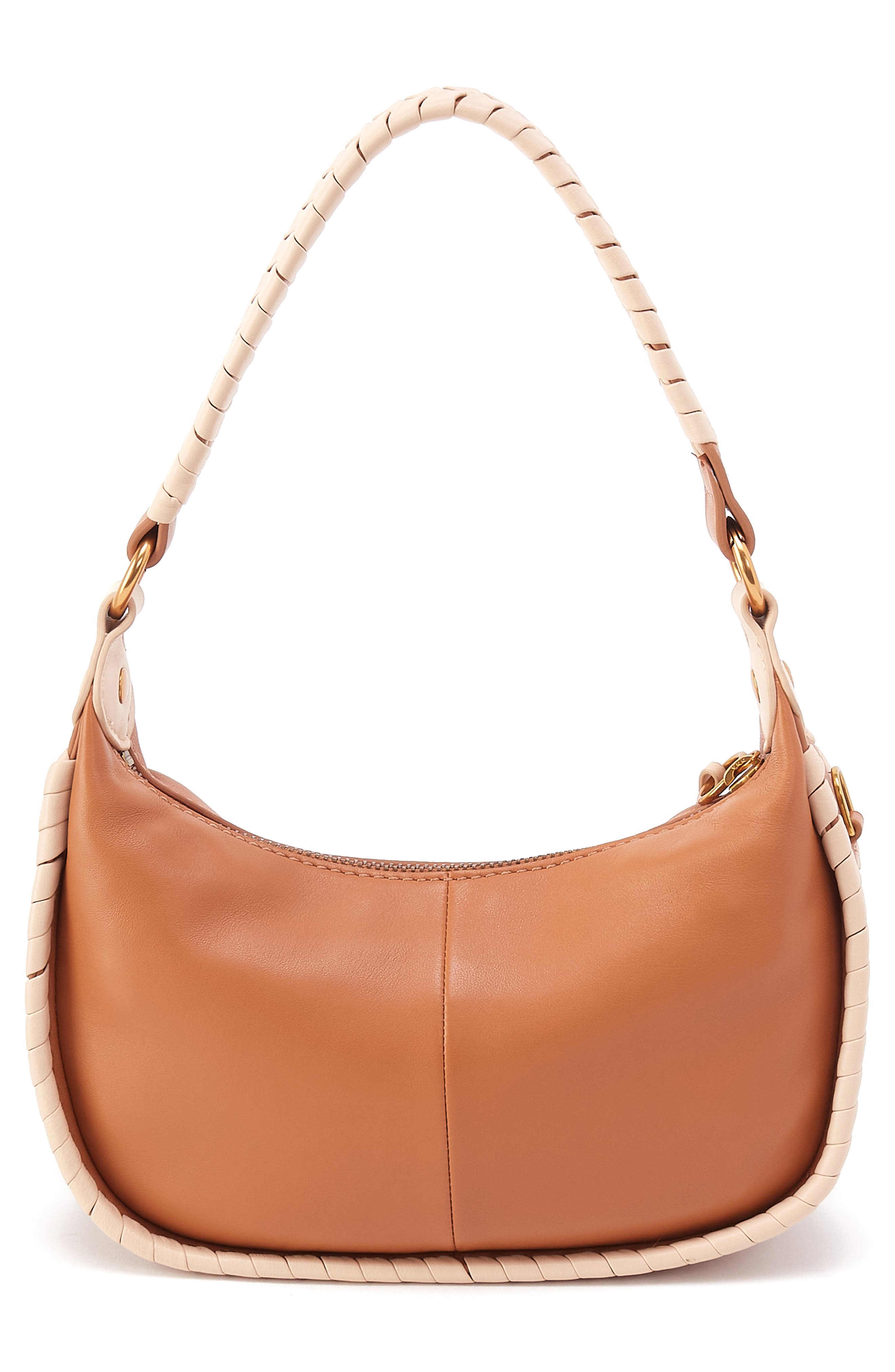 HOBO Small Mia Leather Crescent Hobo, Alternate, color, Warm Cashew