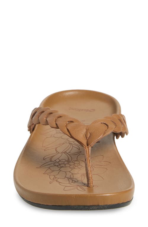 Olukai Lei Leather Flip Flop In Brown
