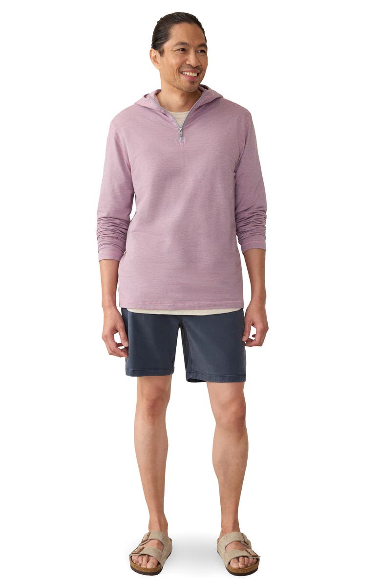 Faherty Movement Quarter Zip Hoodie, Alternate, color, Rose Creek Stripe