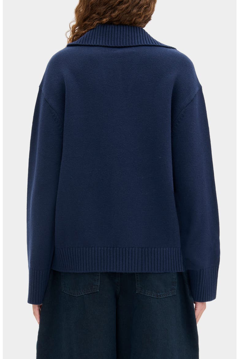 Judith Organic Cotton & Wool Sweater, Alternate, color, NAVY