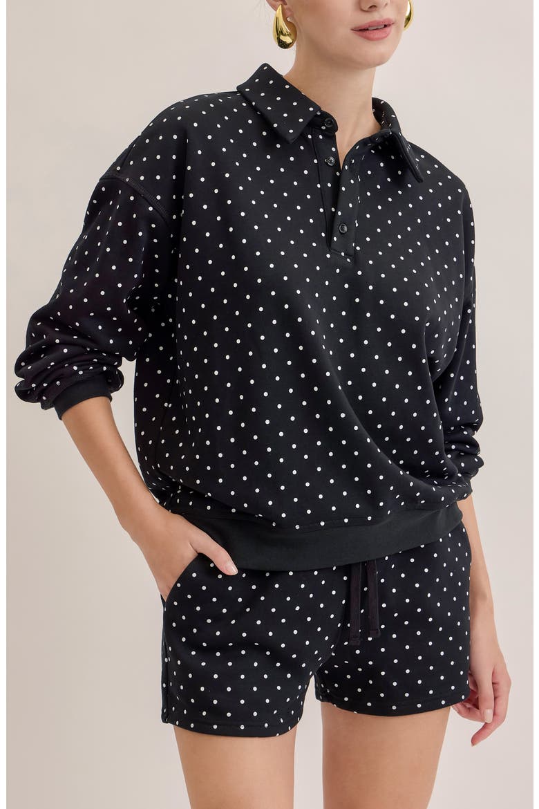 Joey Polka Dot Sweatshirt, Alternate, color, BLACK WHITE DOTS