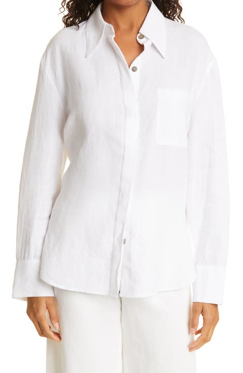 Relaxed Fit Linen Button-Up Shirt