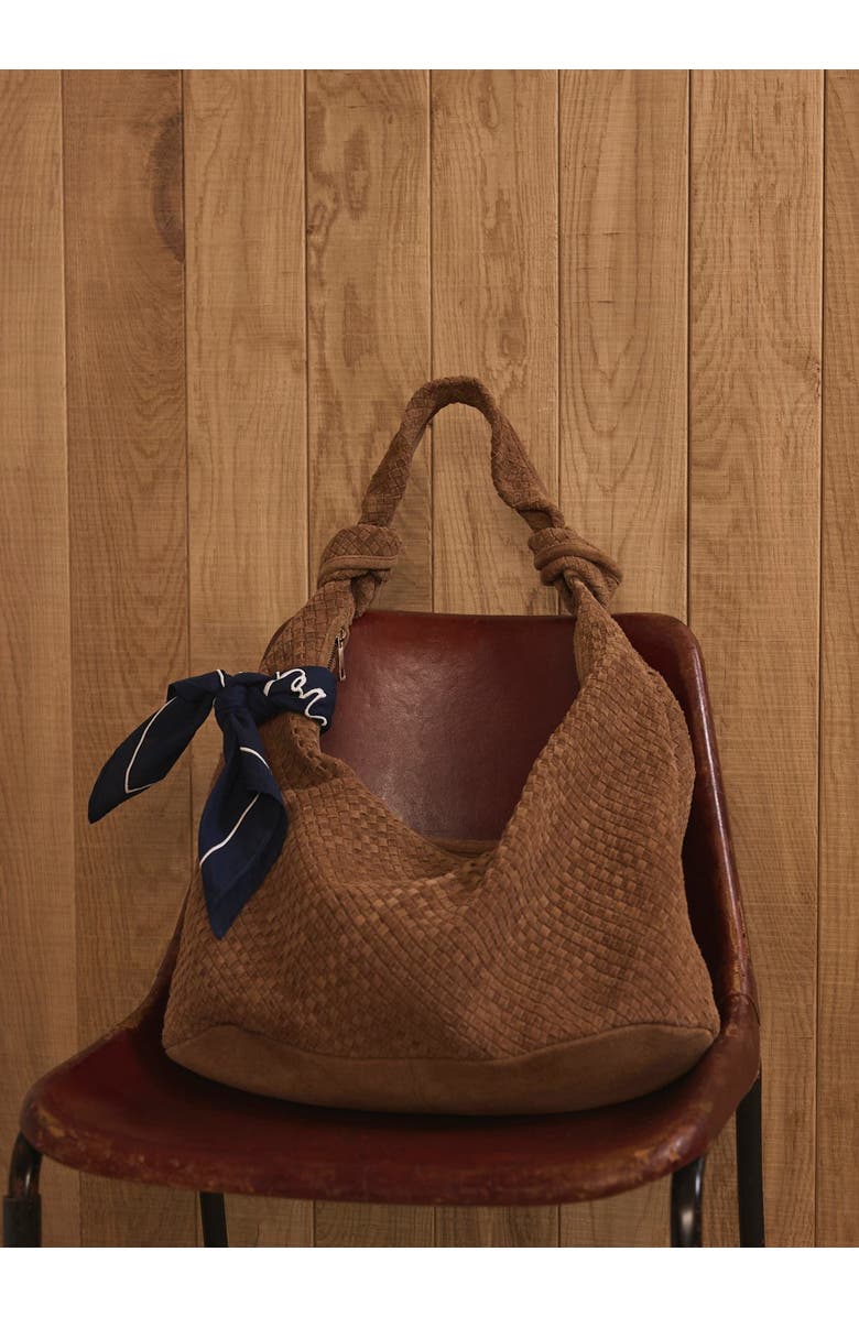 MINT VELVET Nora Tan Woven Suede Knot Detail Bag, Alternate, color, Tan