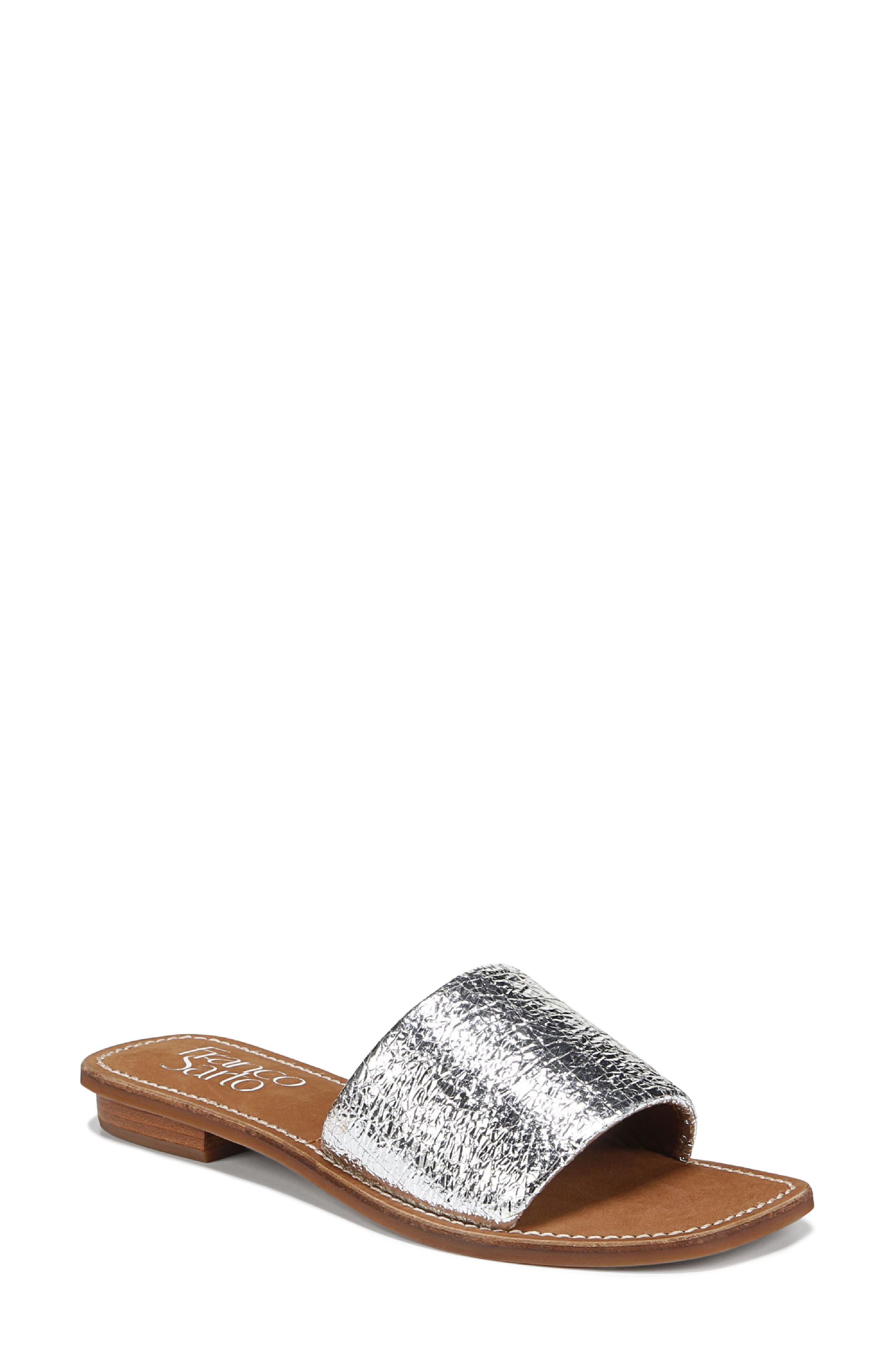Franco Sarto Tina Raffia Slide Sandal, Main, color, 