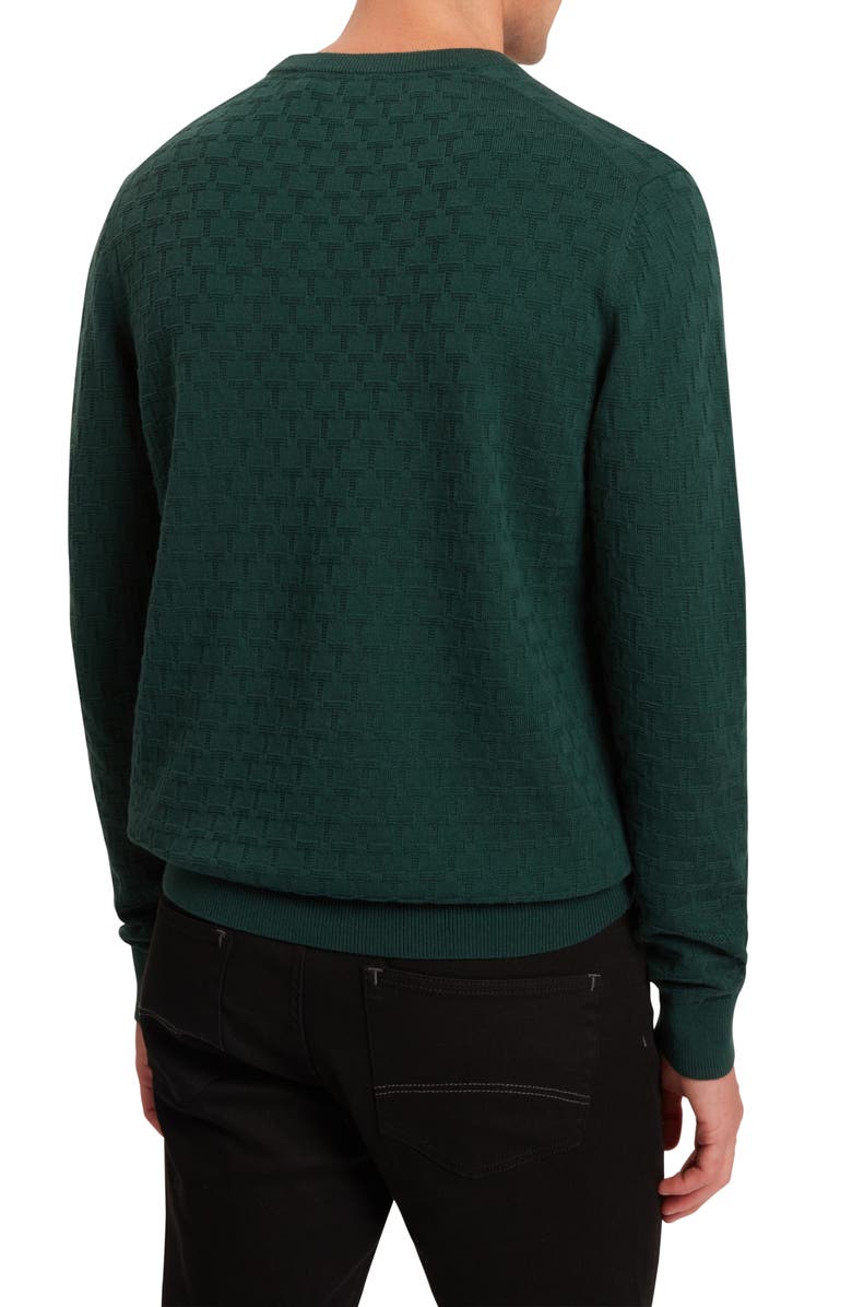 Ted Baker Sainsy Jacquard Cotton Blend Sweater, Alternate, color, Dark Green
