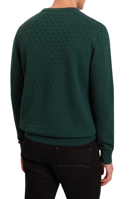 Ted Baker Sainsy Jacquard Cotton Blend Sweater In Green