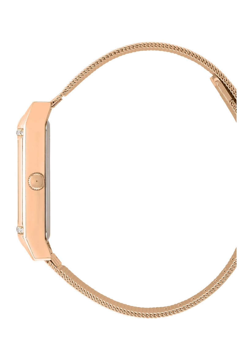 Retro Quartz Mesh Strap Bracelet Watch, 23mm, Alternate, color, ROSE GOLD