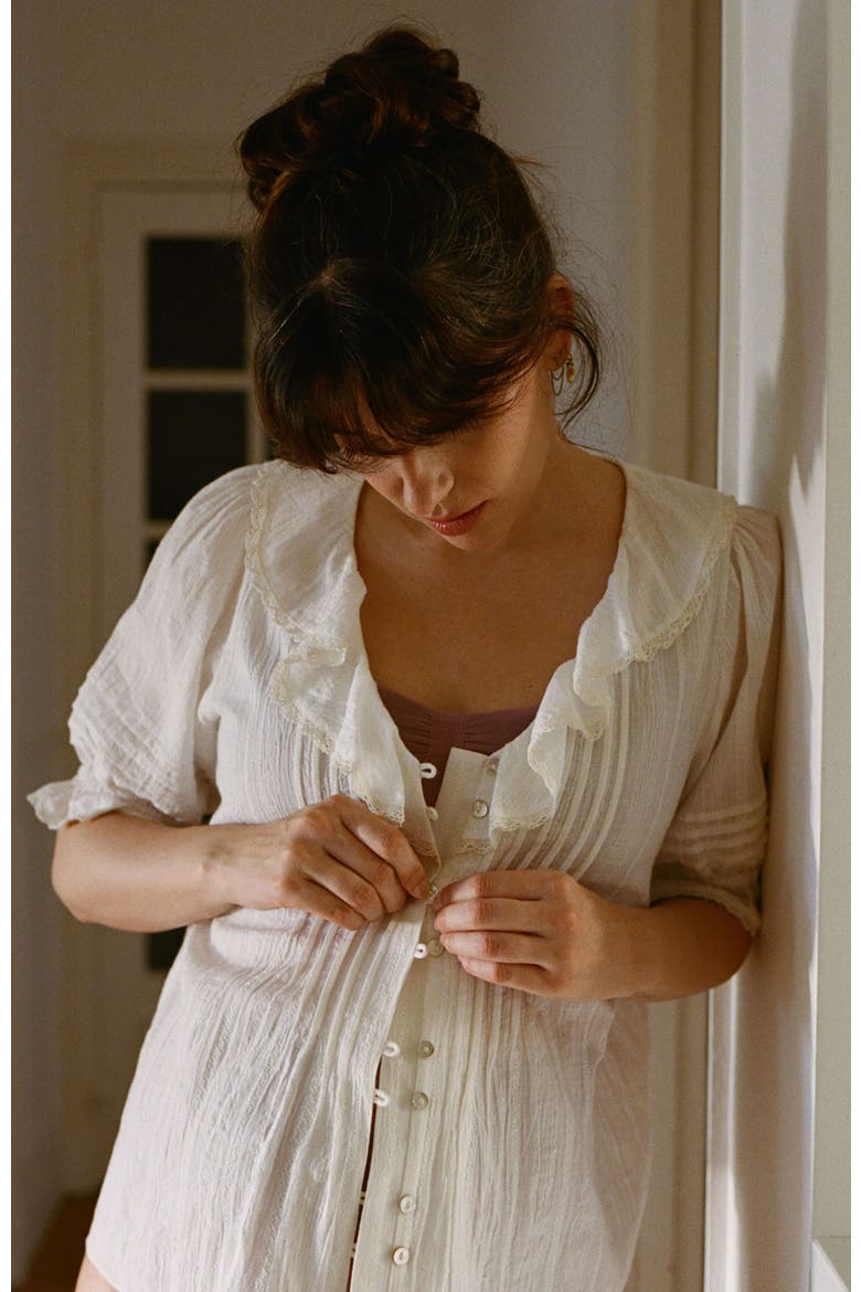 The Lou Lou Nursing Blouse, Alternate, color, Vanilla
