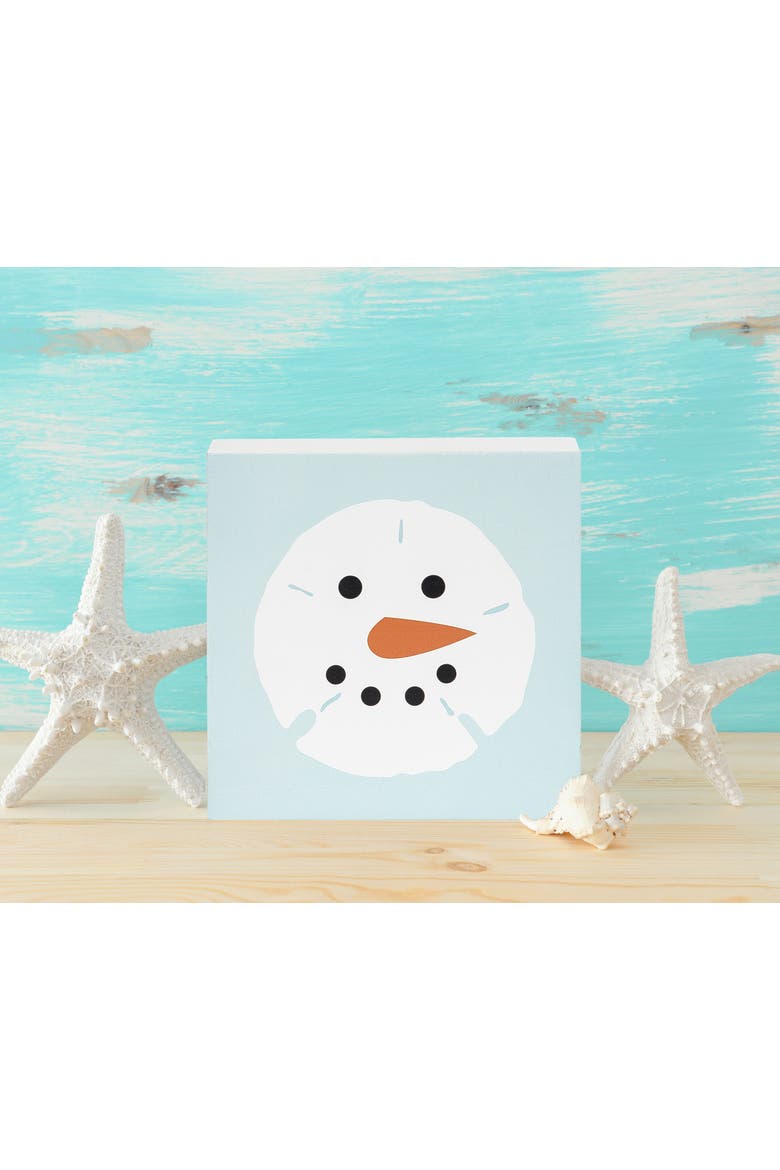 Snowman Sand Dollar Christmas Shelf Sitter Centerpiece, Alternate, color, Green