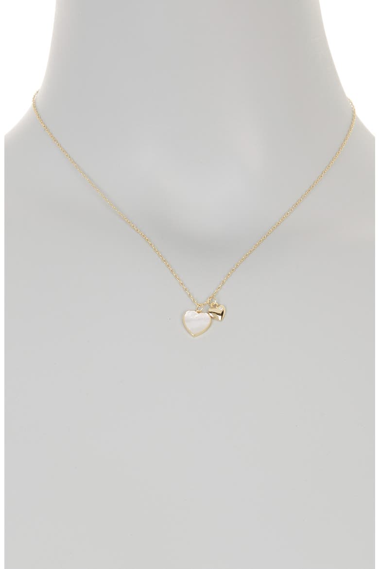 Double Heart Pendant Necklace, Alternate, color, GOLD