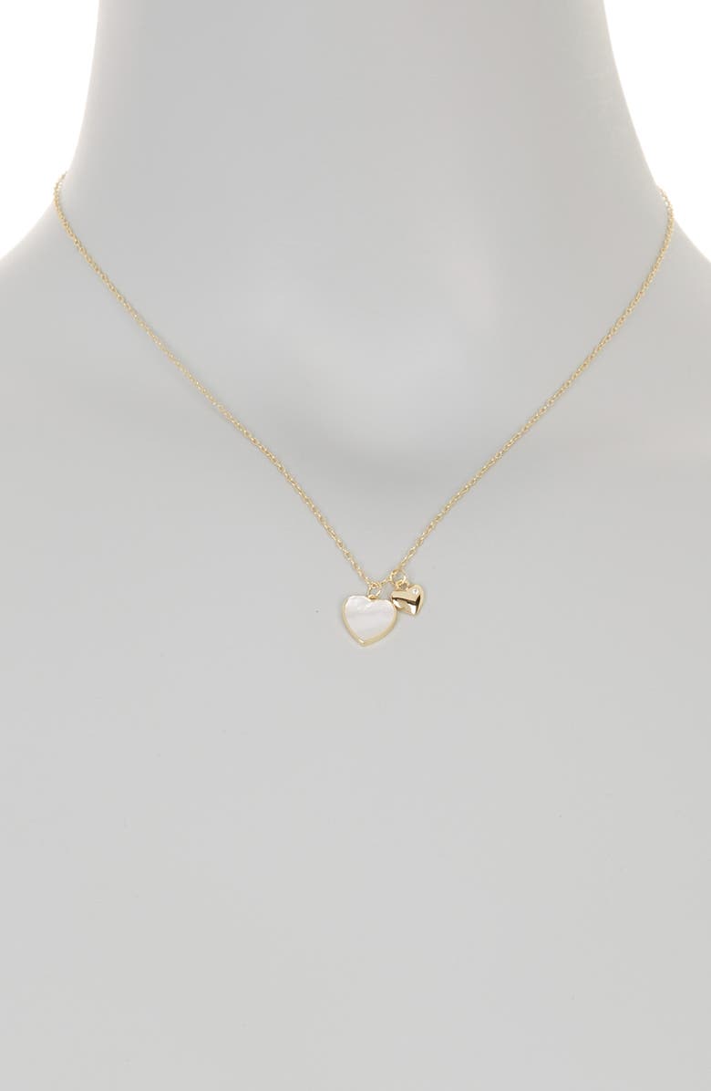 Argento Vivo Sterling Silver Double Heart Pendant Necklace, Alternate, color, Gold