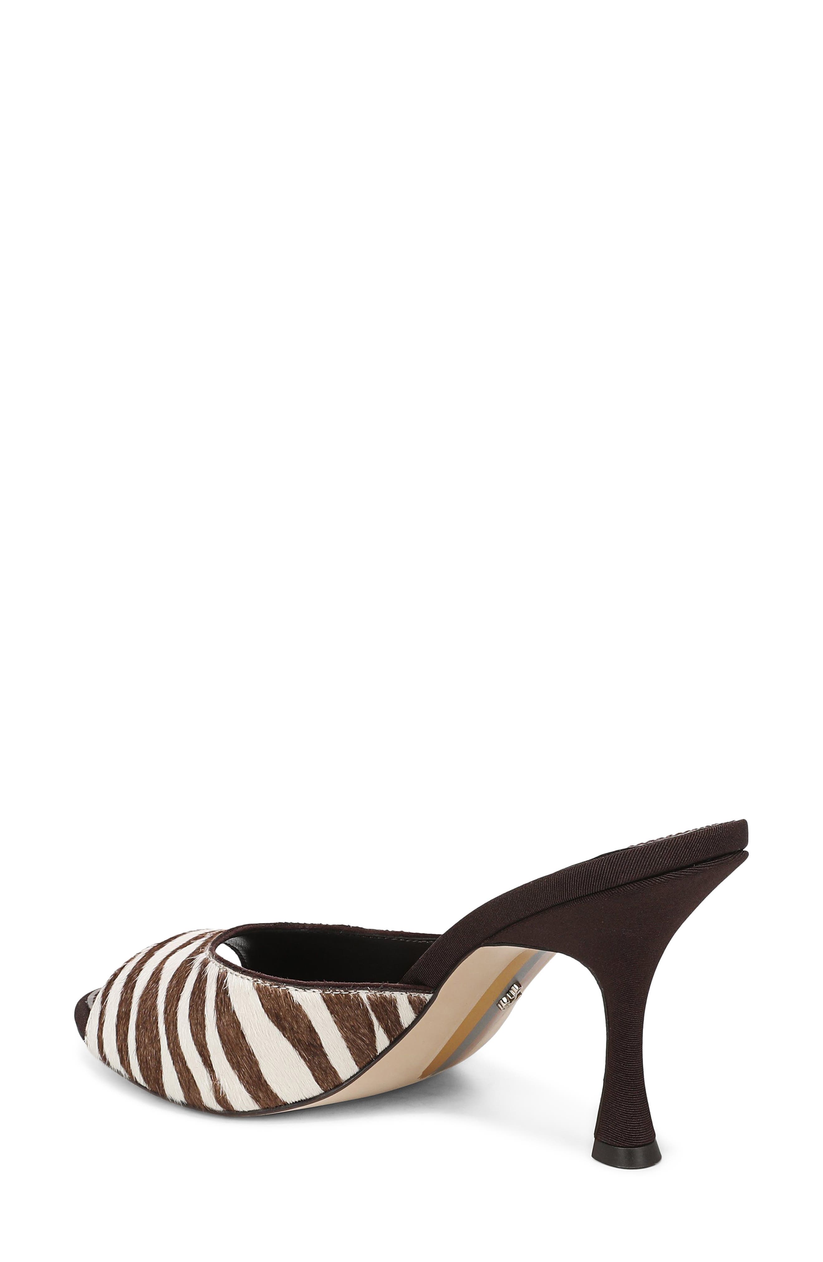 Jeanie Slide Sandal, Alternate, color, CHOCOLATE/ IVORY CALF HAIR